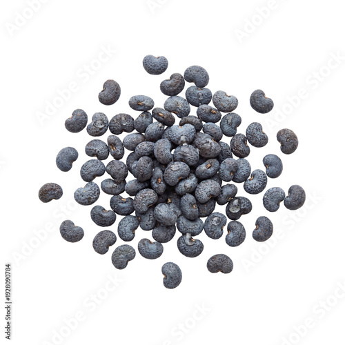 Tiny, nutrient-rich poppy seeds scattered on a clean white background, highlighting their unique texture and culinary versatility for baking and healthy recipes