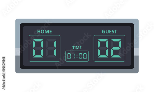 デジタル数字で構成されたスコアボード表示イラスト