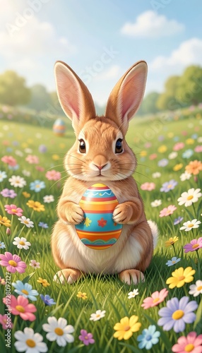 Wallpaper Mural easter bunny and easter eggs Torontodigital.ca