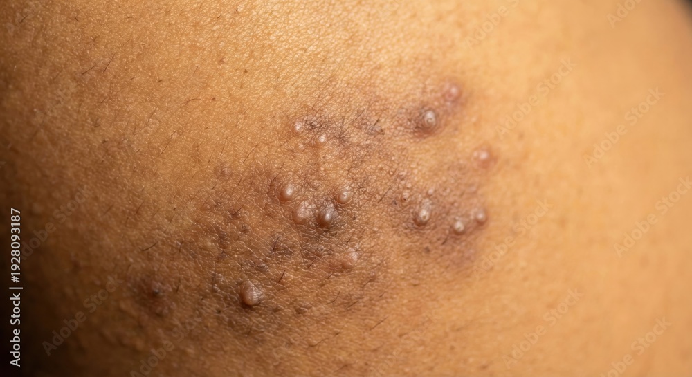 Fototapeta premium Follicular hyperkeratosis on melanin-rich skin