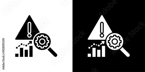 Risk Management Icon Sheet Black And White