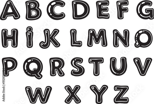 Alphabet letters in a decorative font style