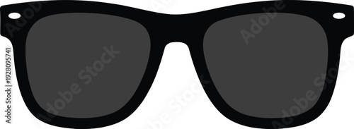 Classic Black Wayfarer Sunglasses Vector Illustration, Stylish Eyewear Icon for Summer and Fashion Design