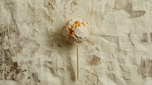 Wallpaper Mural Creamy, textured lollipop on a backdrop of crumpled paper Torontodigital.ca
