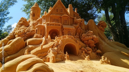 Wallpaper Mural Detailed sandcastle, intricate detail,  castle-like structure Torontodigital.ca