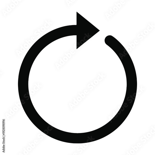 Minimalist circular arrow symbol indicating continuous process flow