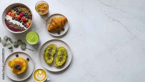 Wallpaper Mural Wholesome Breakfast Meal Assortment with Fruits and Coffee Torontodigital.ca