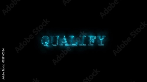 QUALIFY Text Digital Noise  Animation Background. 
