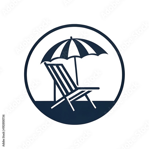 beach chair and umbrella