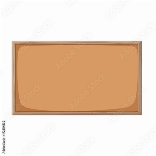 Cork bulletin board with wooden frame for notes and messages vector illustration for presentations and organization; school and office supply