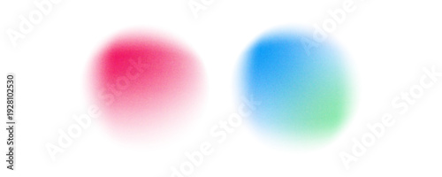 Set color circle gradient noise gradation. Abstract colorful watercolor blur mesh on isolated transparent background. Circle shape png.