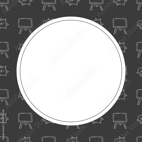 Hand drawn artist tool circle frame background