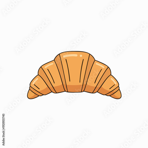 Delicious golden croissant vector illustration; flaky pastry freshly baked appetizing dessert isolated on white culinary art perfect for bakery menus