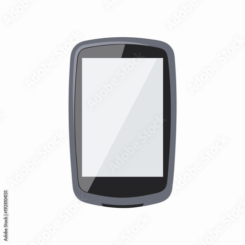 GPS device vector illustration modern gadget with blank screen for navigation and tracking grey mobile computer for cyclists and runners
