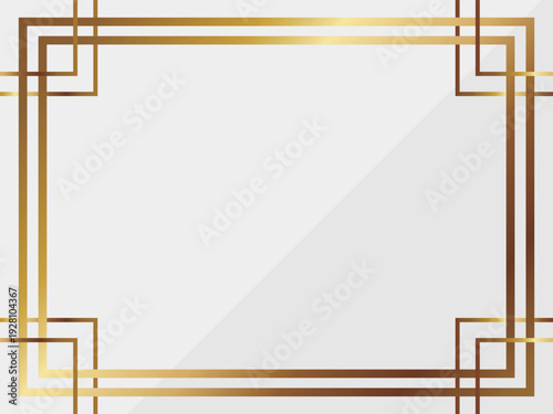 高級感のあるアールデコ背景　ホワイト＆ゴールド