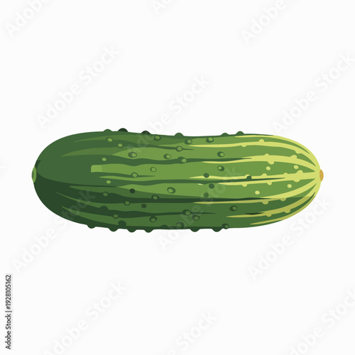 Fresh green cucumber with bumpy skin a nutritious vegetable illustration in cartoon style perfect for healthy eating and organic food designs