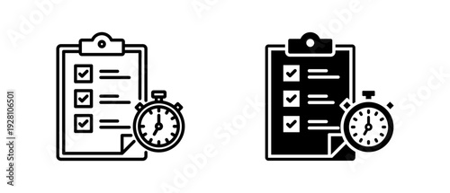 Task Management icon set with style outline and solid. vector simple elements for design and presentation.