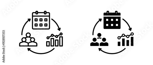 Capacity Planning icon set with style outline and solid. vector simple elements for design and presentation.