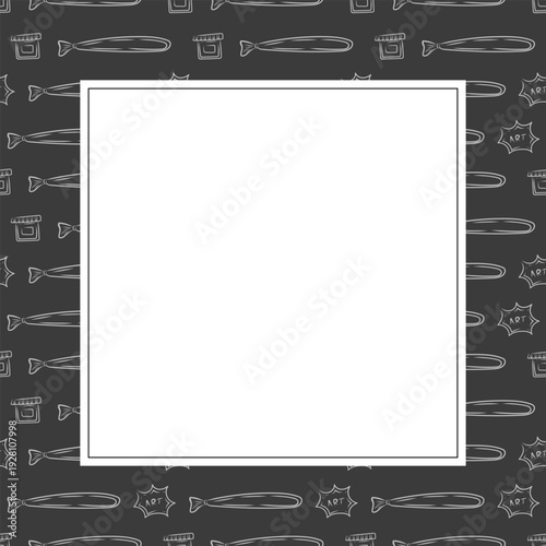 Hand drawn artist tool square frame background