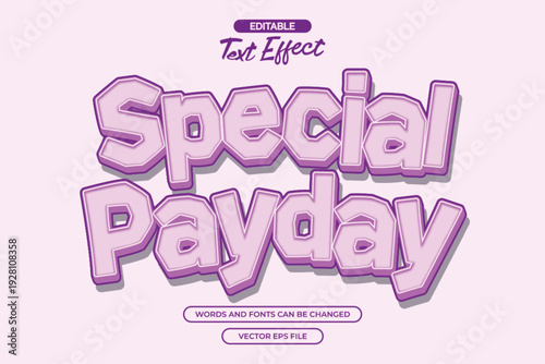 Special payday editable text effect with cartoon text style