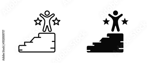 Success icon set with style outline and solid. vector simple elements for design and presentation.