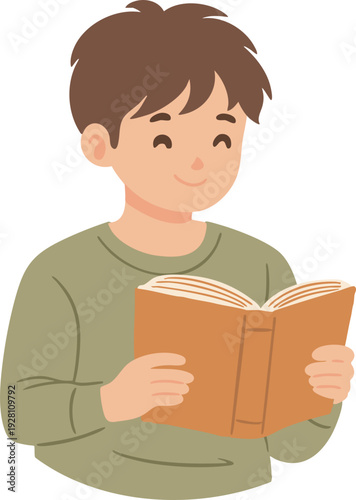 boy reading a book