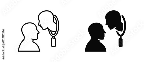 Self Awareness icon set with style outline and solid. vector simple elements for design and presentation.