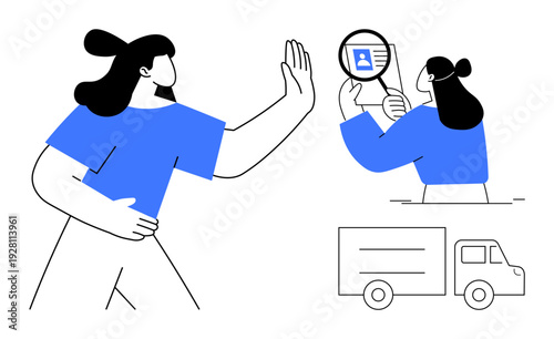 Identity verification concept. A person examines an ID document to ensure valid identity verification. Essential for online security, delivery verification, and authentication processes
