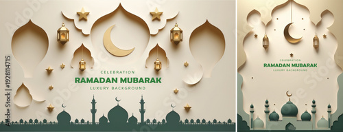 elegant islamic ramadan celebration background, Ramadhan kareem background for banner & social media template	