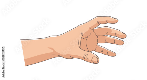 Injured Hand with Bandaged Fingers Illustration.