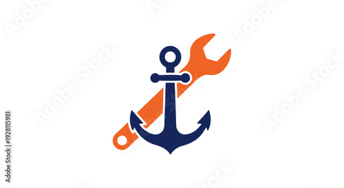 Anchor and wrench nautical tool.