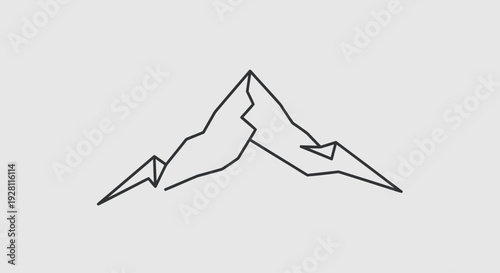 Simple Black Mountain Peak Illustration Design.