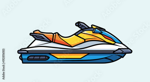 Colorful Illustration of a Jet Ski.