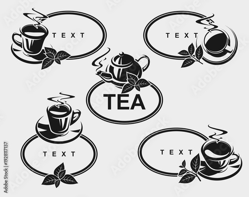 Tea label and icon set. Collection tea icons. Vector