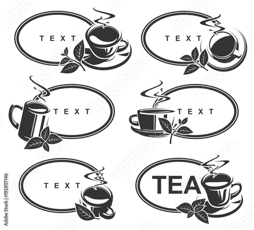 Tea label and icon set. Collection tea icons. Vector