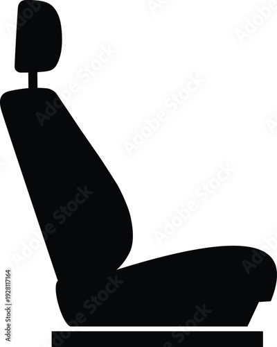 Car seat side view interior design icon