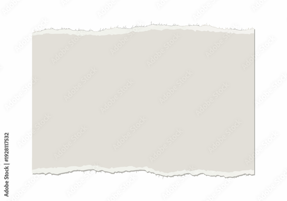 Obraz premium Torn paper background with a rough, irregular edge, ideal for design and text placement on a plain white backdrop