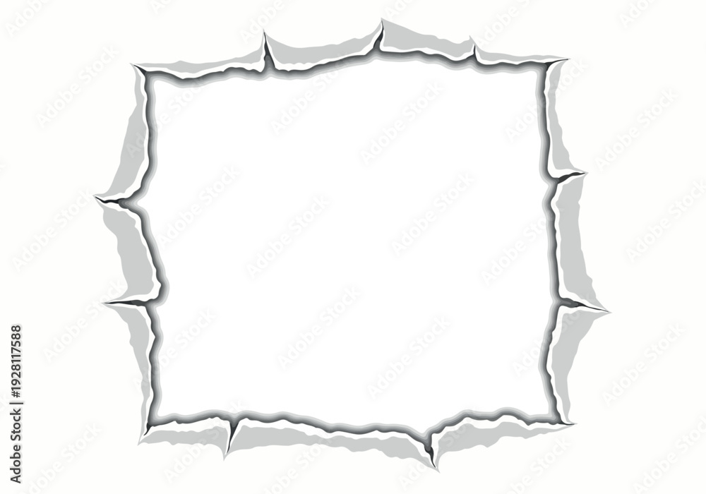 Obraz premium Torn Paper Frame with Shadow Effect and Blank Space for Text - Graphic Design Element for Content Creation