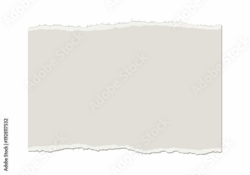 Torn paper background with a rough, irregular edge, ideal for design and text placement on a plain white backdrop