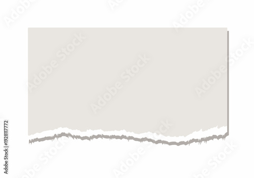 A torn piece of light brown paper with a rough, jagged edge on a white background, perfect for graphic design projects and notes