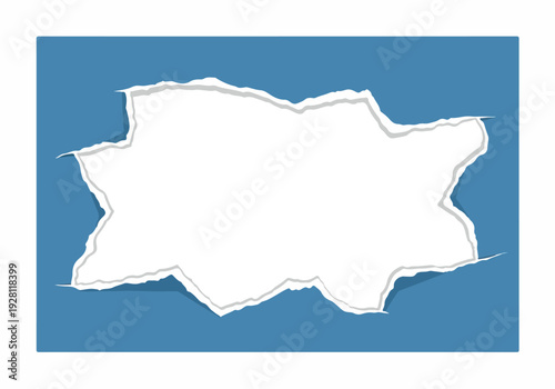 A ripped paper background effect with a jagged hole, showcasing a white void perfect for text or images