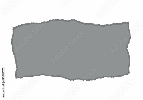 A Torn Piece of Gray Paper Showing a Rough Edge Texture on White Background, Perfect for Design and Content Creation