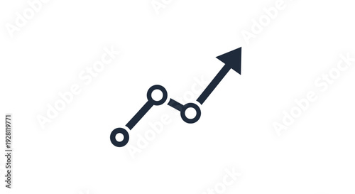 Black and white growth chart symbol.