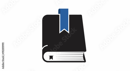 Black book with blue bookmark.