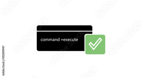 Black Button with Green Checkmark Icon.