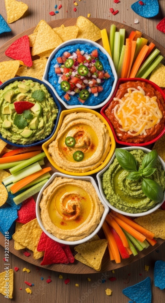 custom made wallpaper toronto digitalAssorted Dips and Nachos on Platter.