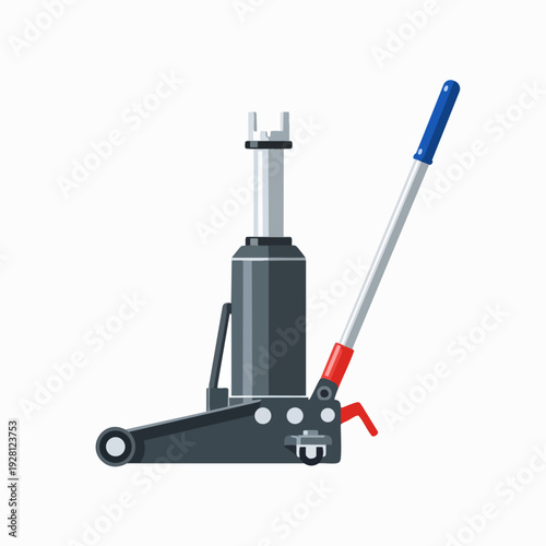 Illustration of a bottle jack for lifting vehicles represented in a clean modern vector style perfect for repair manuals and equipment guides