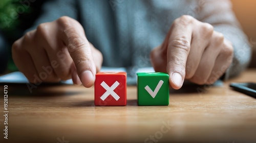 Wallpaper Mural The Blocks Displaying Correct And Incorrect Choices In Business Decision Making Torontodigital.ca