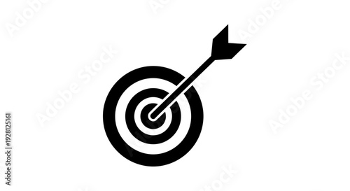 Black Target with Arrow Hitting Center.