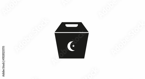 Black takeout food container box.